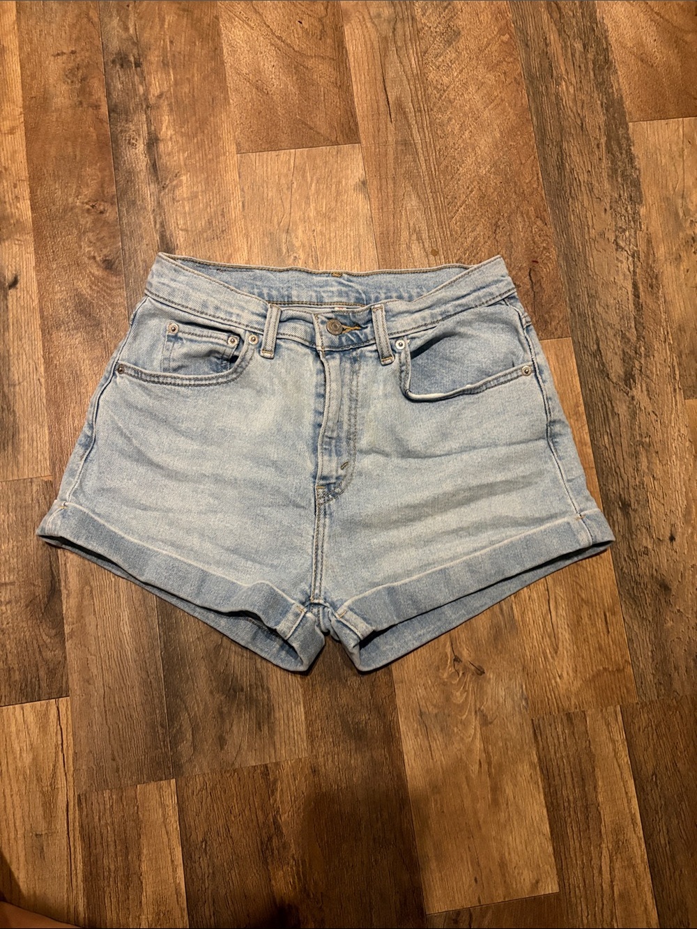 Light Blue Denim High-Waist Women's Shorts